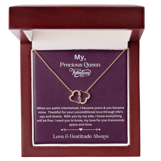 Soulmate Valentine's Gift WIth 10K Gold Heart Studded With Diamonds Necklace WIth Message Card In Luxury Box