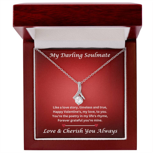Soulmate Valentine's Gift Alluring Necklace In Luxury Box With Special Message
