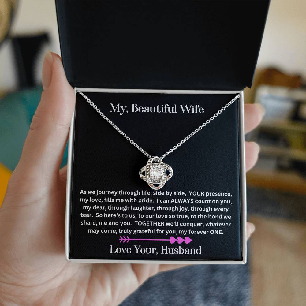 Wife gift with love knot necklace and special necklace in standard box