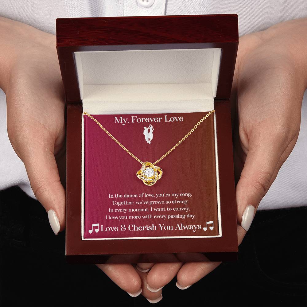 Soulmate gift with love knot necklace with special message in luxury box
