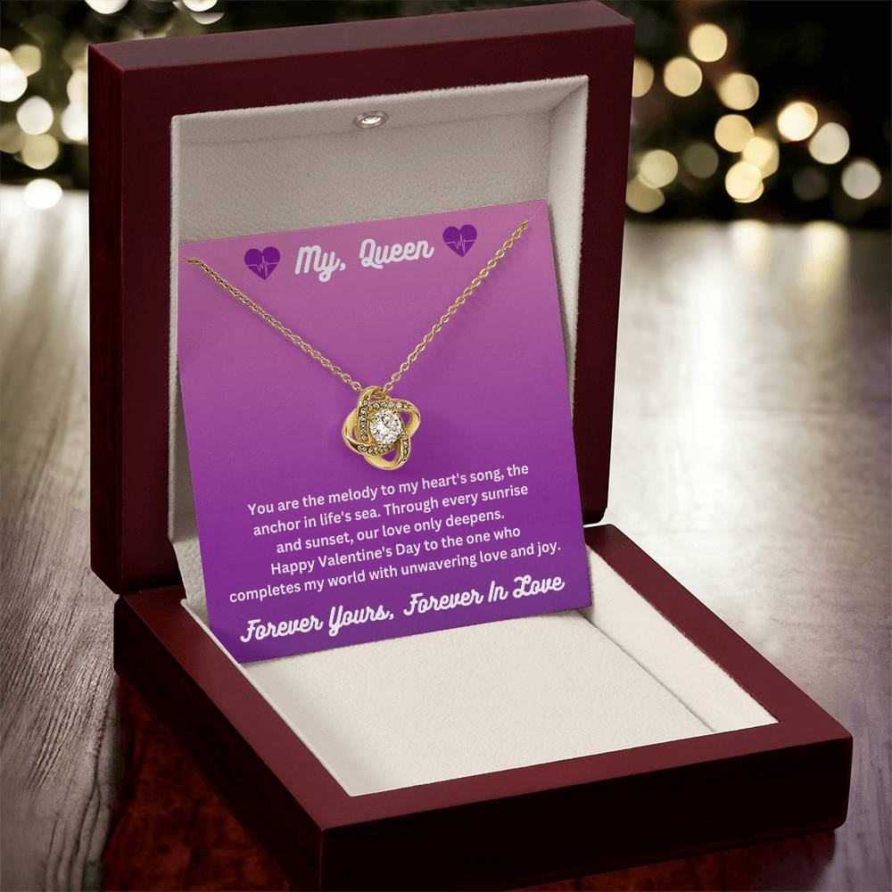 Soulmate Valentine's Gift WIth Love Knot Necklace & Special Message In Luxury Box