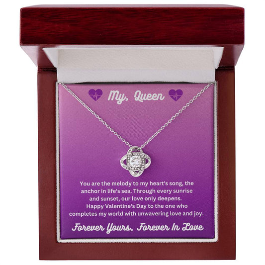 Soulmate Valentine's Gift WIth Love Knot Necklace & Special Message In Luxury Box