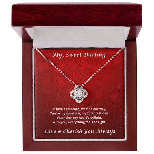 Soulmate Gift LOve Knot Necklace with Special Message In Luxury Box