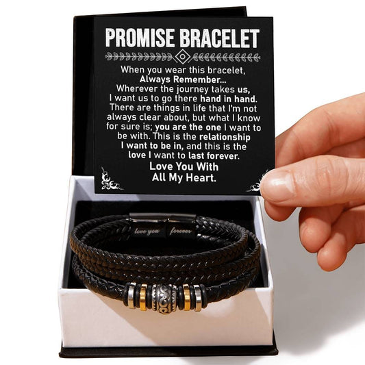 Soulmate Men Gift - Engraved Bracelet With Message Card In Two Tone Box