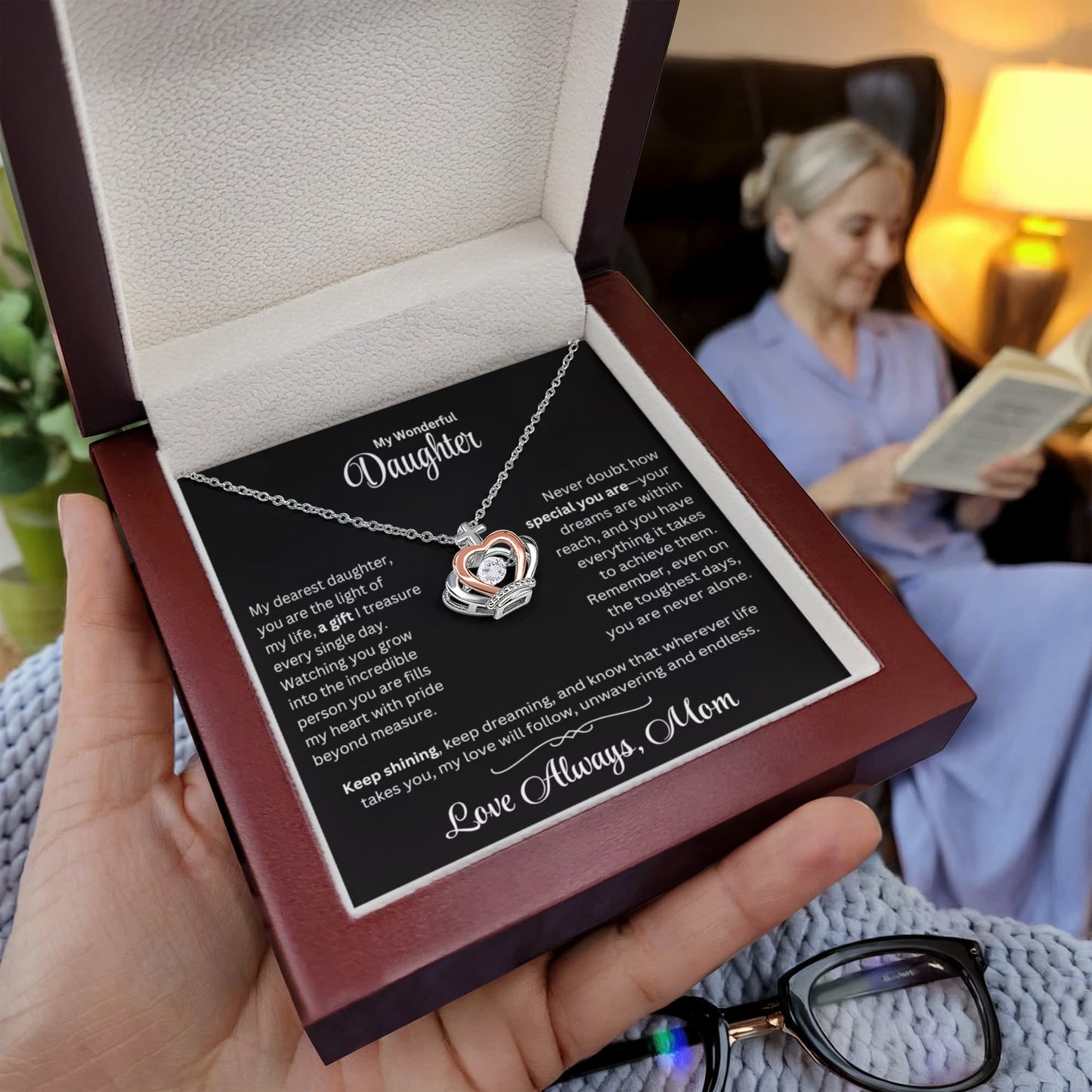 Daughter - Keep Shining - Crown Pendant Necklace