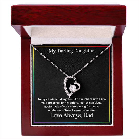 Daughter Gift From Dad WIth Forever Love Necklace WIth Special Message In In Luxury Box