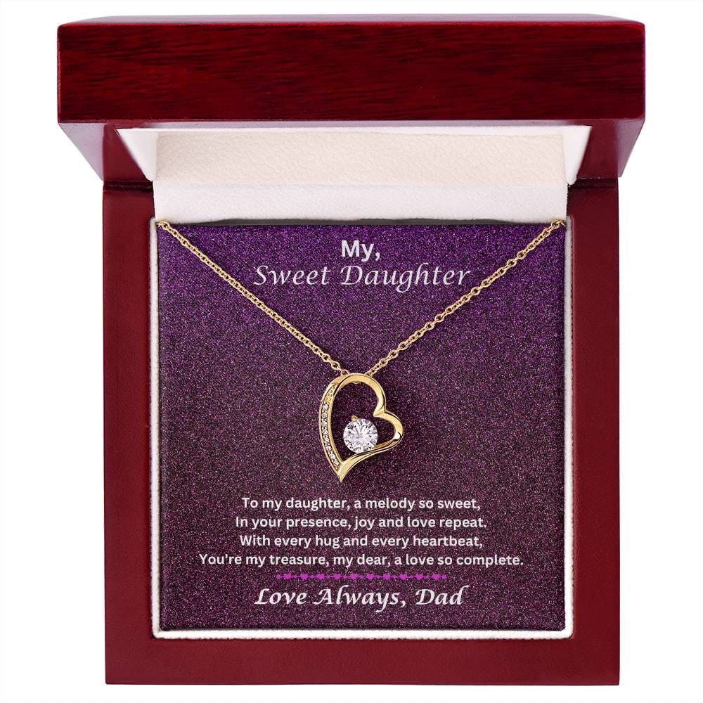 Daughter Gift From Dad With Forever Love Necklace WIth Message In Luxury Box With LED