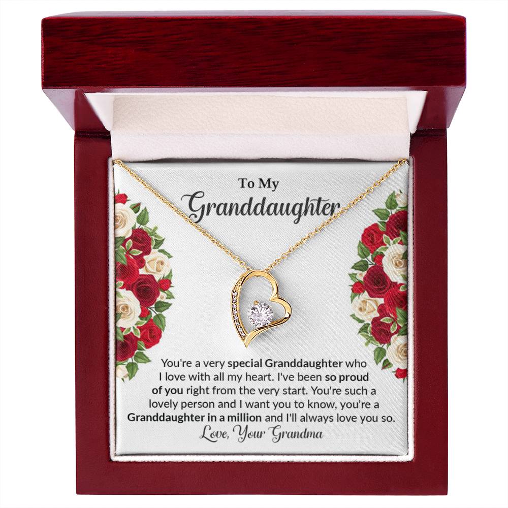 Granddaughter gift from grandma with Forever Love Necklace With Unique Message In Luxury Box 