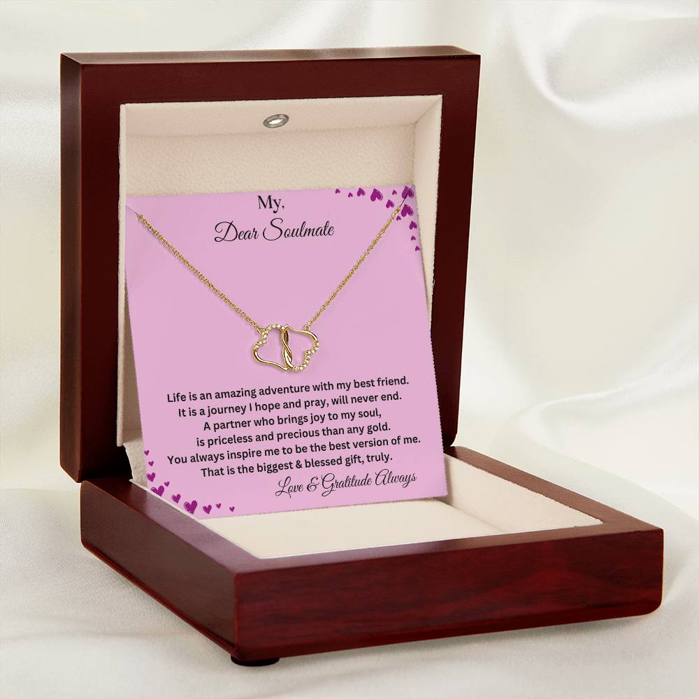 Soulmate Gift Everlasting Love Necklace WIth Message In Luxury Box  With LED On