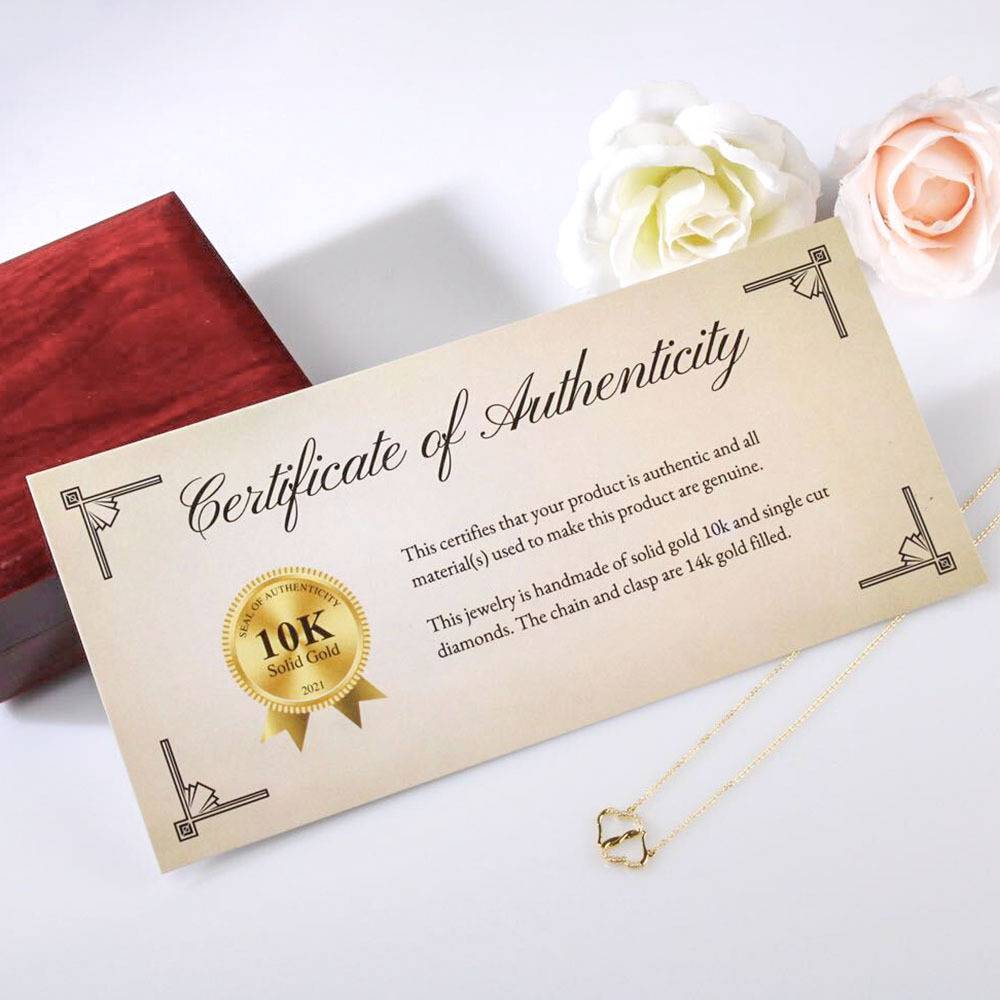 Certificate of Authenticity For Gold And Diamonds