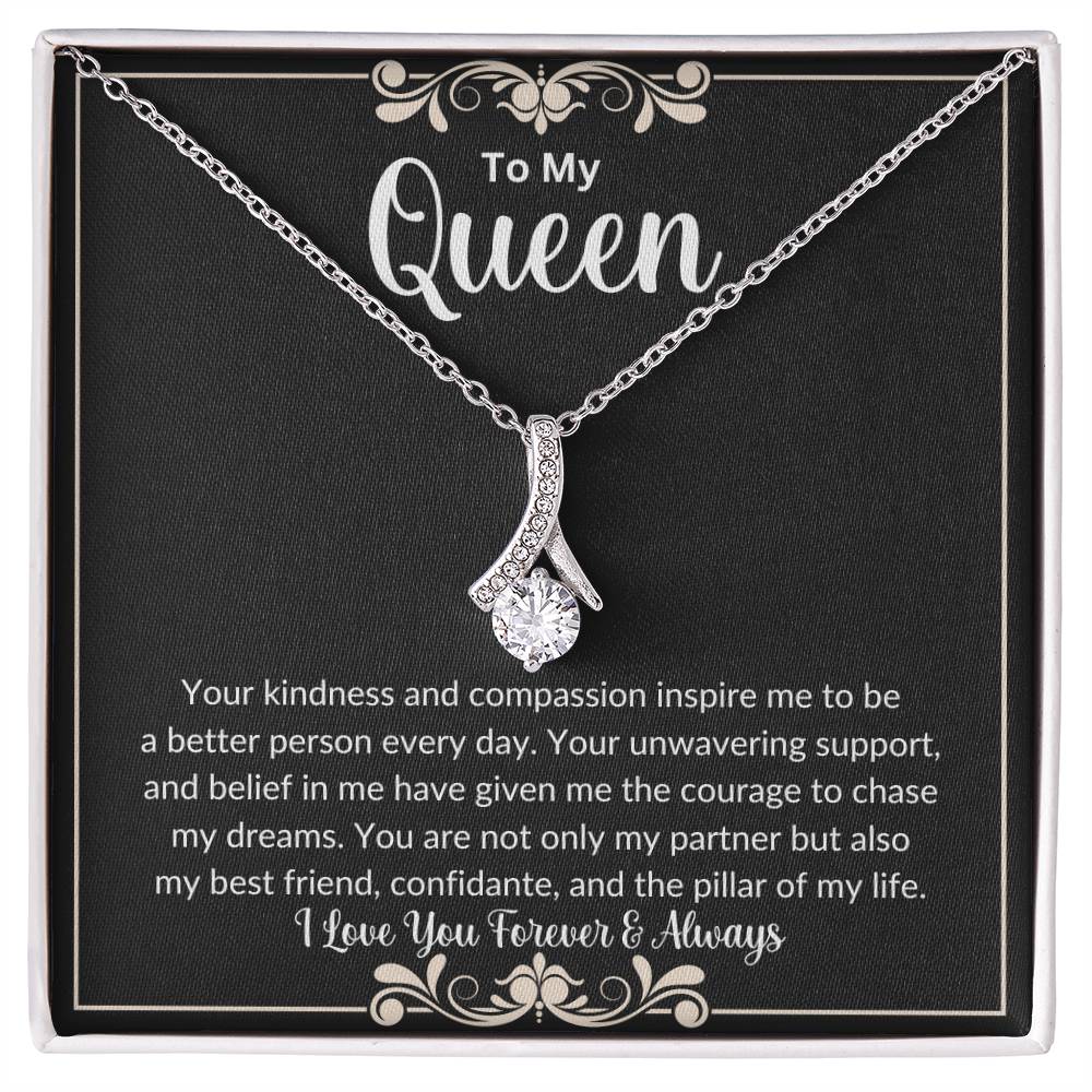 Soulmate gift with alluring beauty necklace and special message in standard box
