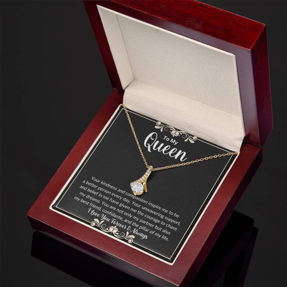 Soulmate gift with alluring beauty necklace and special message in luxury box