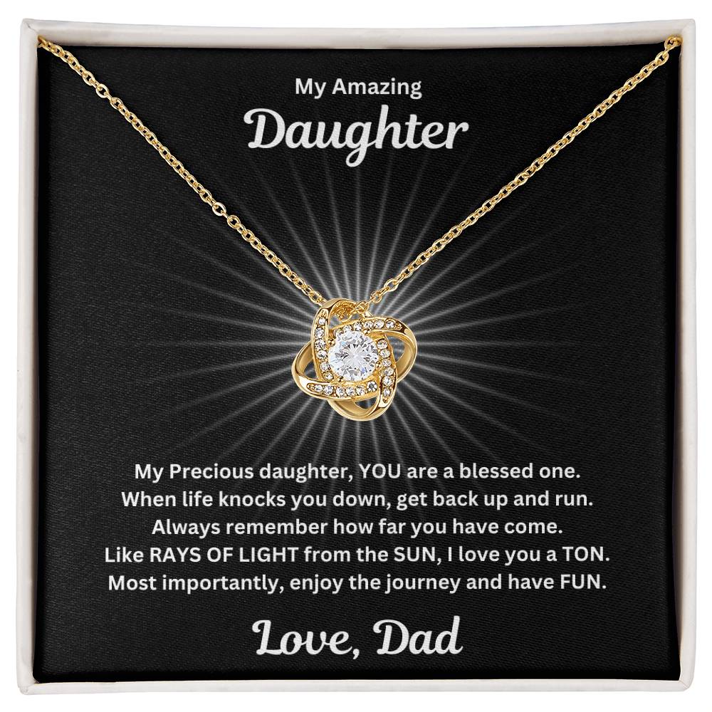 Daughter gift from dad with love not necklace and special sentiment in a standard box