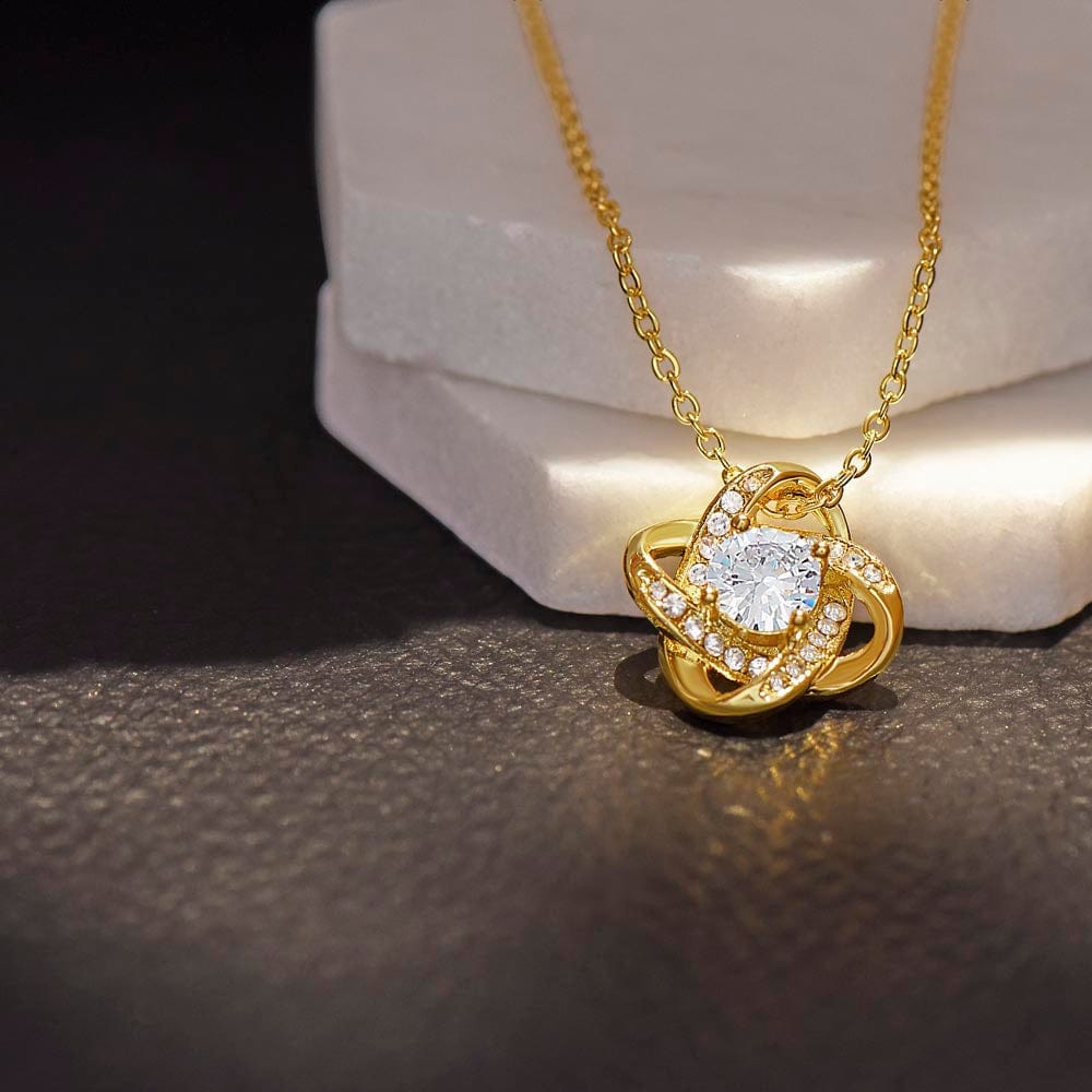 Love knot necklace in 18K yellow gold finish