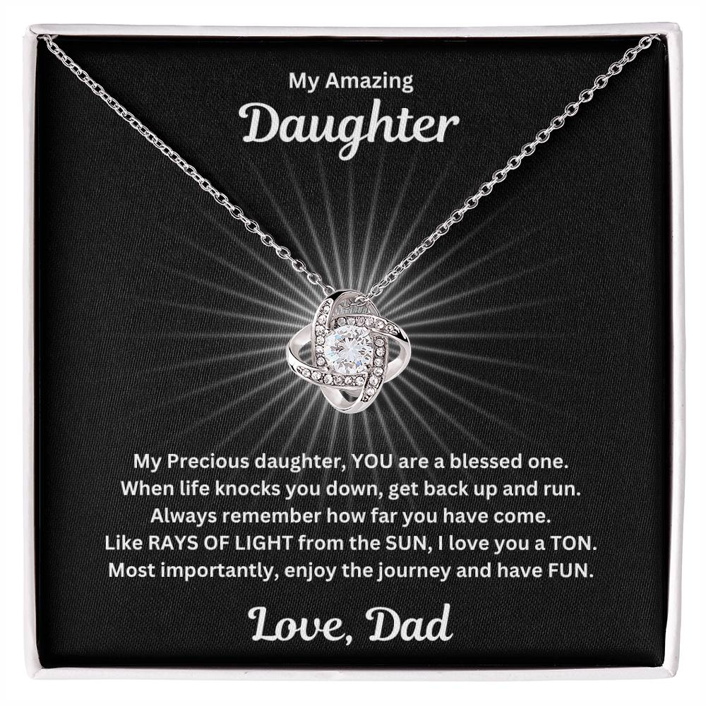 Daughter gift from dad with love not necklace and special sentiment in a standard box