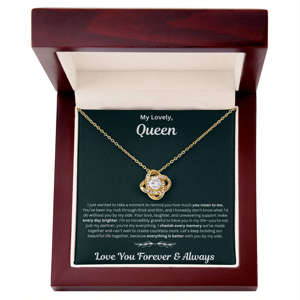 Soulmate gift with love knot necklace and special necklace in luxury box