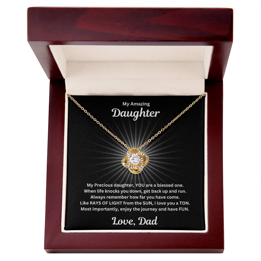 Daughter gift from dad with love not necklace and special sentiment in a luxury box