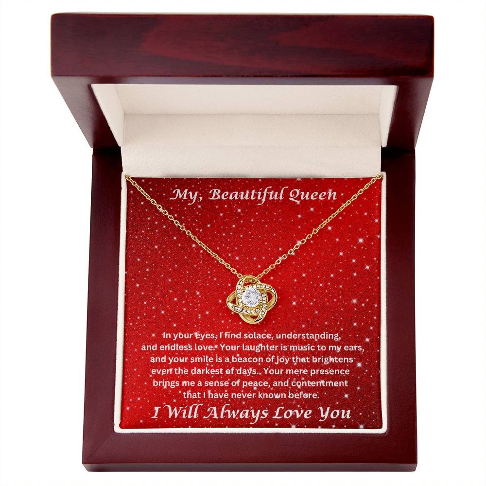 Soulmate Gift Love Knot Necklace With Message Card In Luxury Box With LED