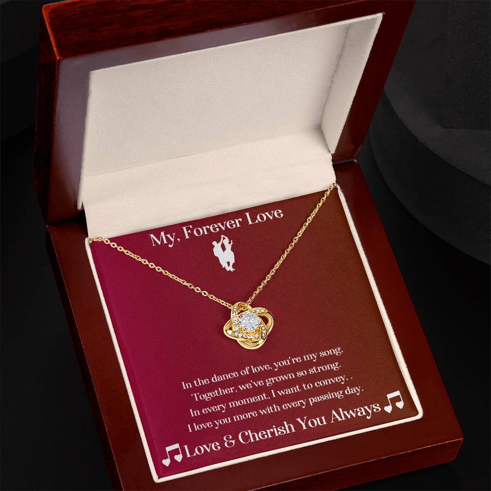 Soulmate gift with love knot necklace  with special message in luxury box