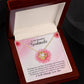 Soulmate Gift - Love Knot Necklace In 18K Yellow Gold Finish With Special Message In Luxury Box With Led Light From Above