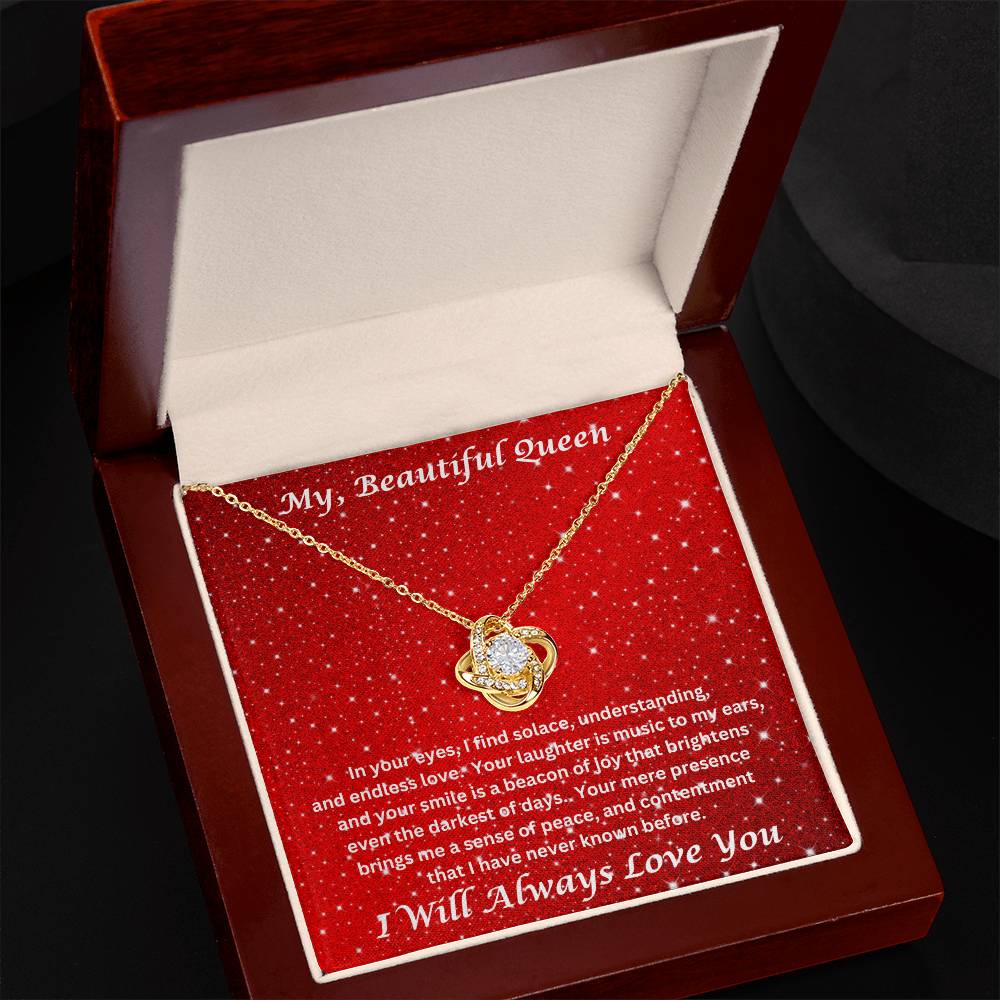 Soulmate Gift Love Knot Necklace With Message Card In Luxury Box