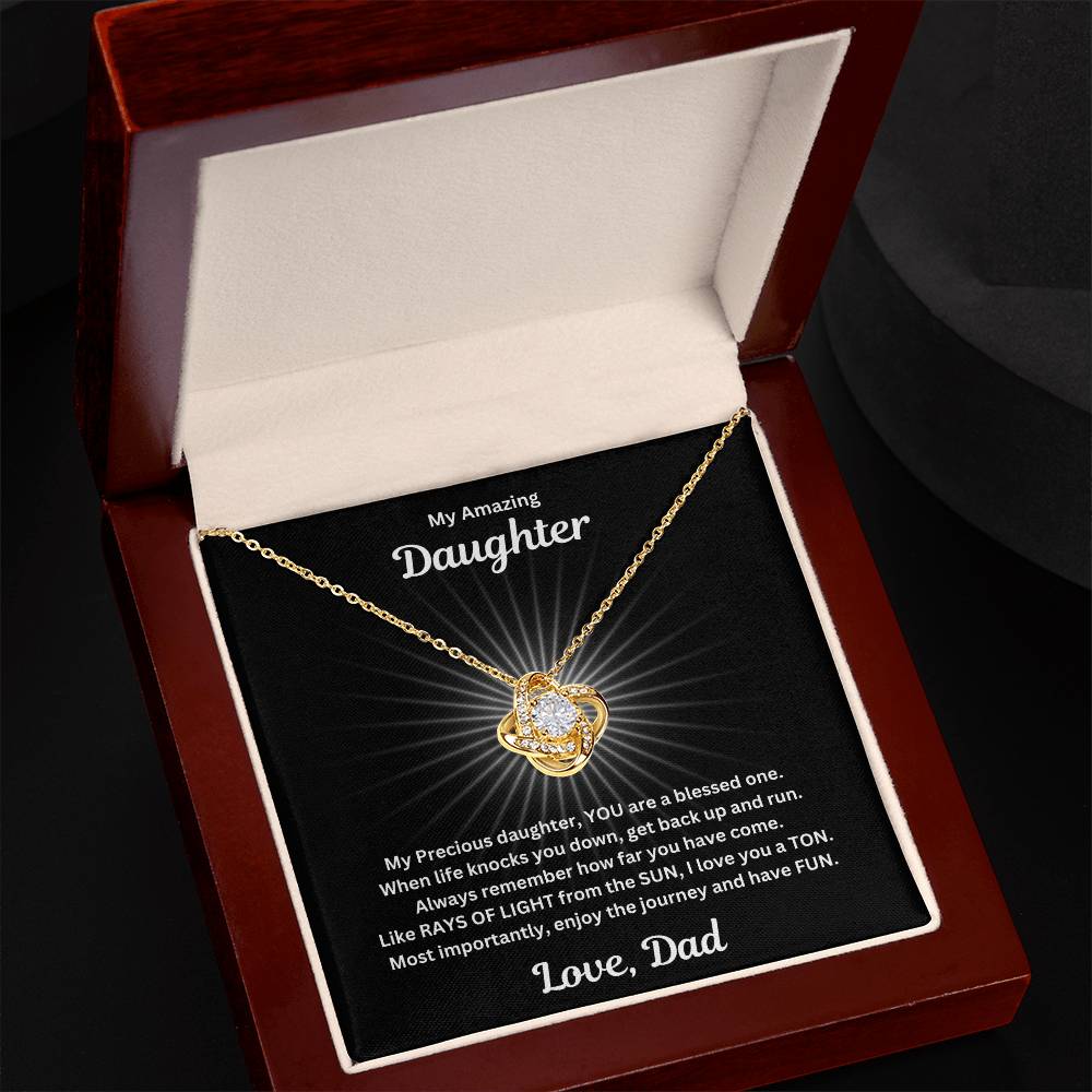 Daughter gift from dad with love not necklace and special sentiment in a luxury box