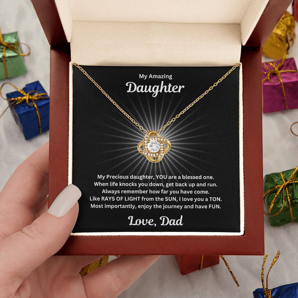 Daughter gift from dad with love not necklace and special sentiment in a luxury box