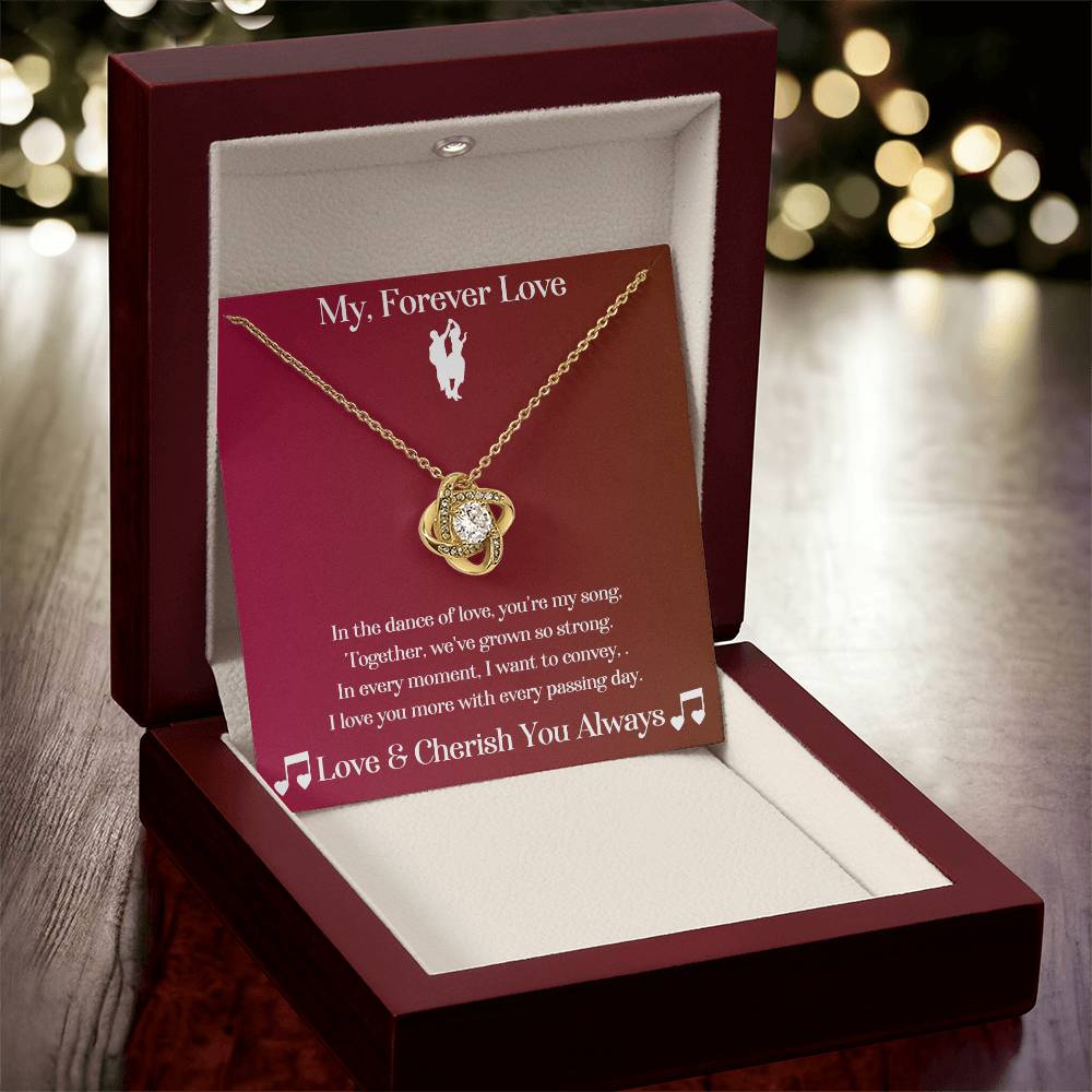 Soulmate gift with love knot necklace  with special message in luxury box with LED on