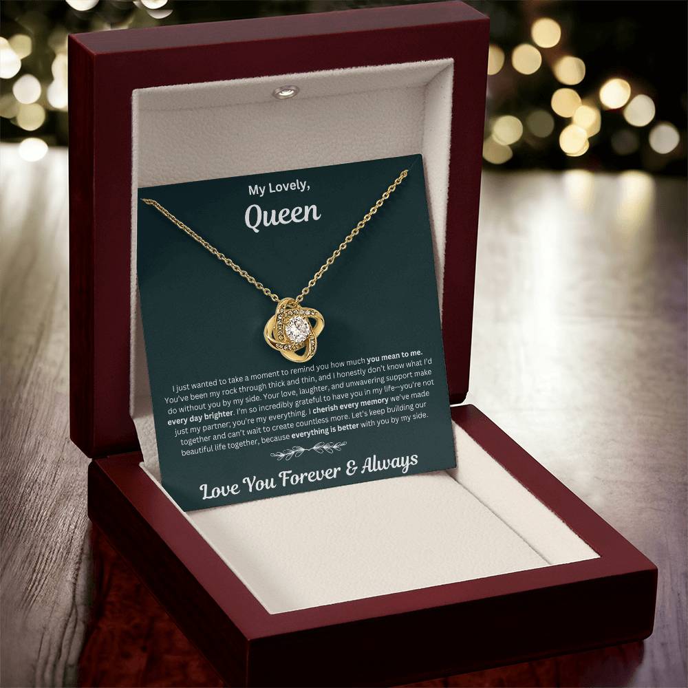 Soulmate gift with love knot necklace and special necklace in luxury box