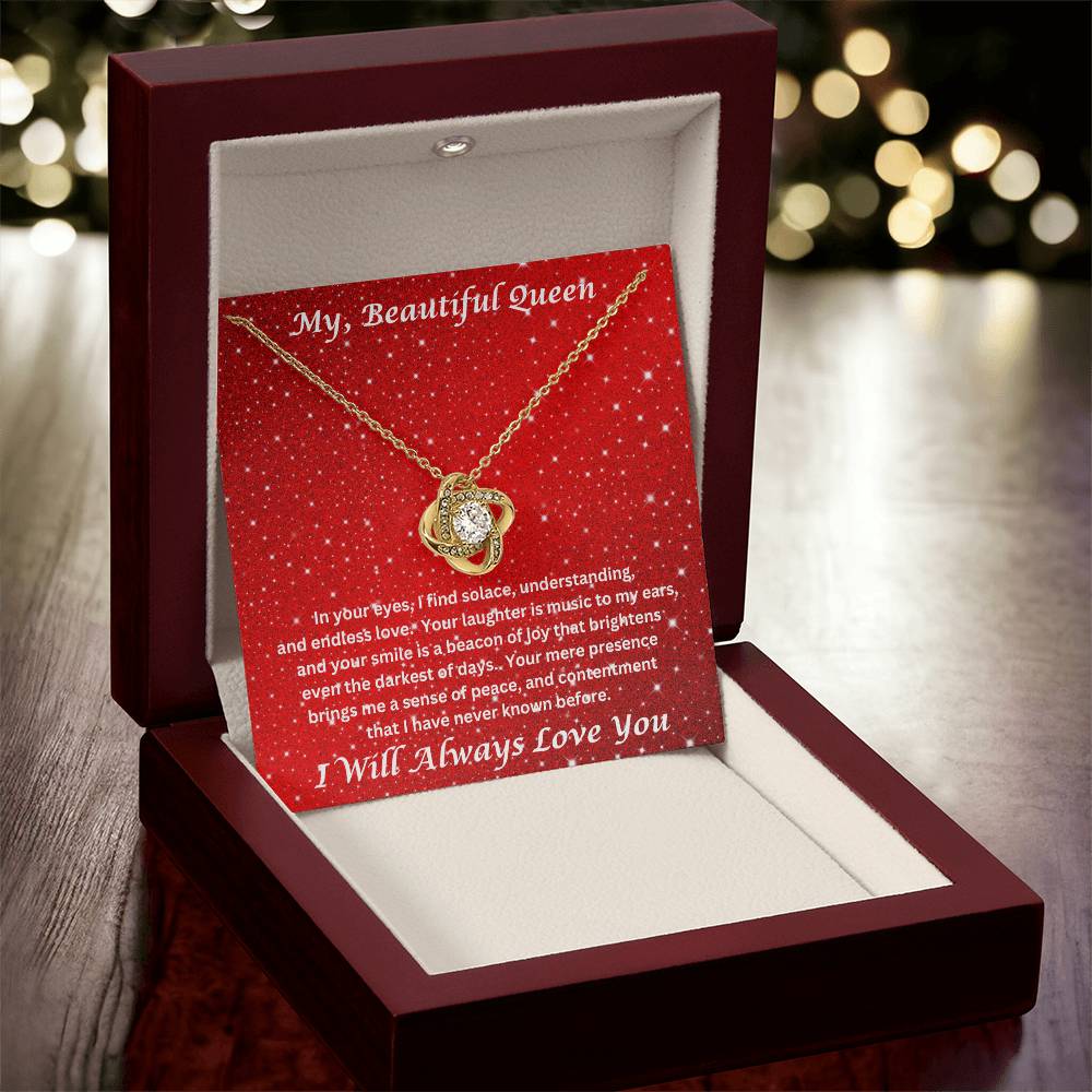 Soulmate Gift Love Knot Necklace With Message Card In Luxury Box With LED