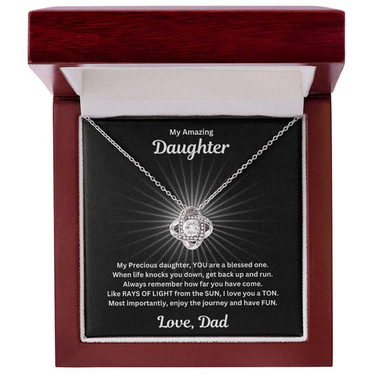 Daughter gift from dad with love not necklace and special sentiment in a luxury box