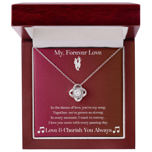 Soulmate gift with love knot necklace  with special message in luxury box