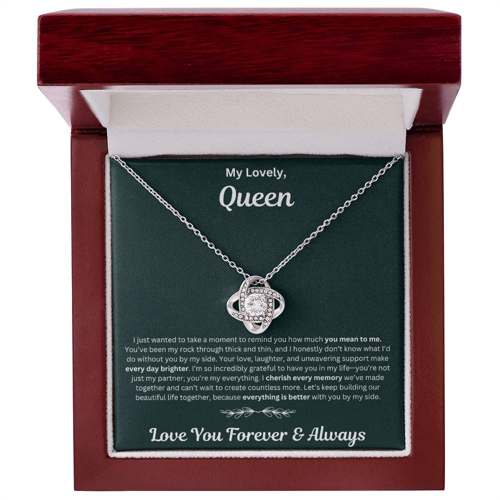 Soulmate gift with love knot necklace and special necklace in luxury box