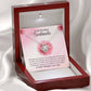 Soulmate Gift-Love Knot Necklace In 14K White Gold Finish With Special Message In Luxury Box With LED On