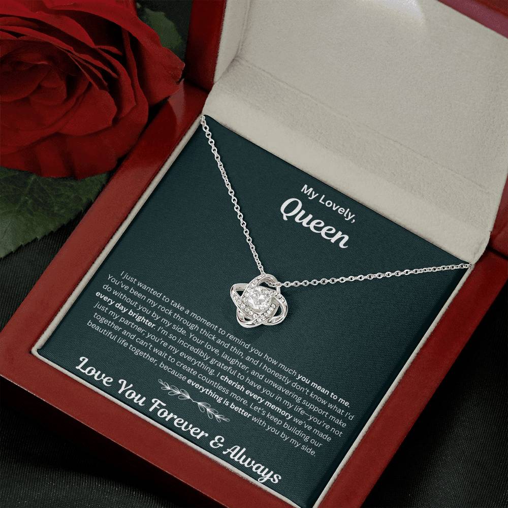 Soulmate gift with love knot necklace and special necklace in luxury box