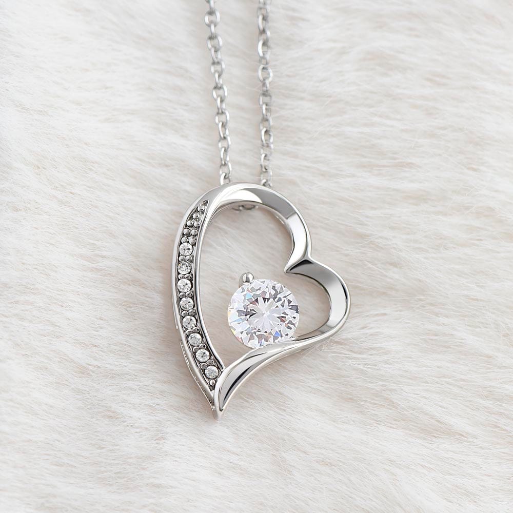 Close View Of Forever Love Necklace pendant and chain