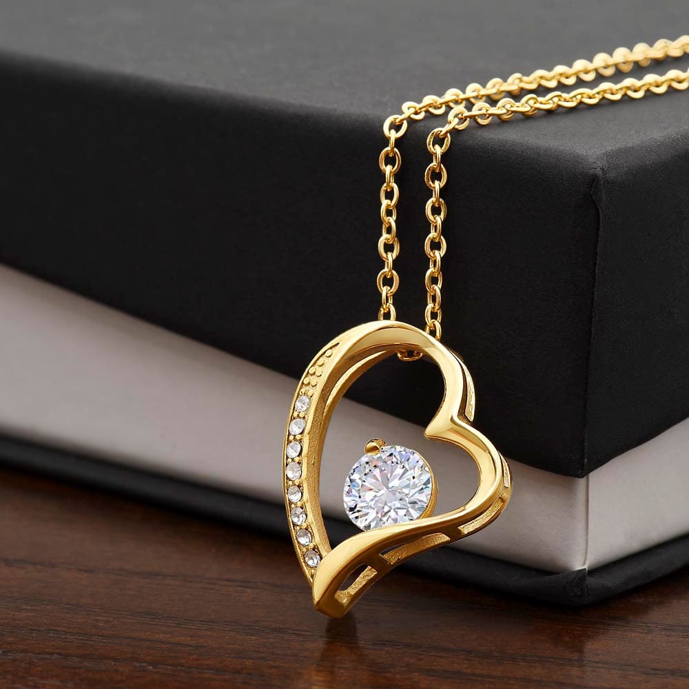 Close view of Forever love Necklace in 18K yellow gold finish