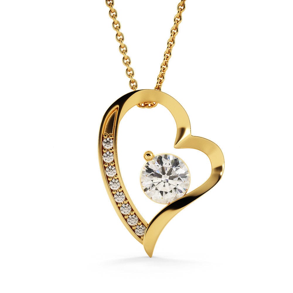 Close view of forever love necklace